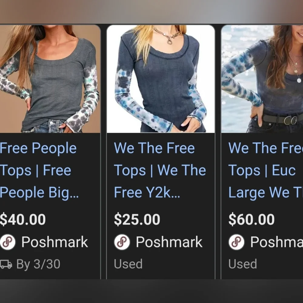 We The Free Blue Tie-Dye Long Sleeve Top - Picture 15 of 16